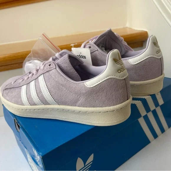 NWT Adidas Campus 80s Light Purple Sneakers leather , lavender - Picture 12 of 16